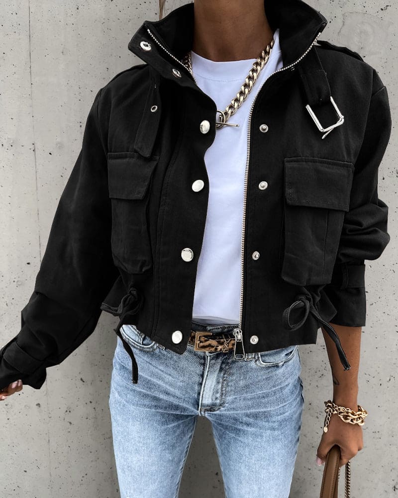 Jacqueline | Women's Cropped Utility Jacket - Image 2
