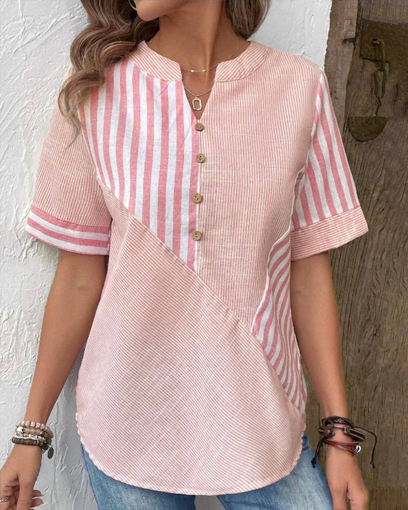 Image of Felicia | Women's Striped Button-Down Blouse