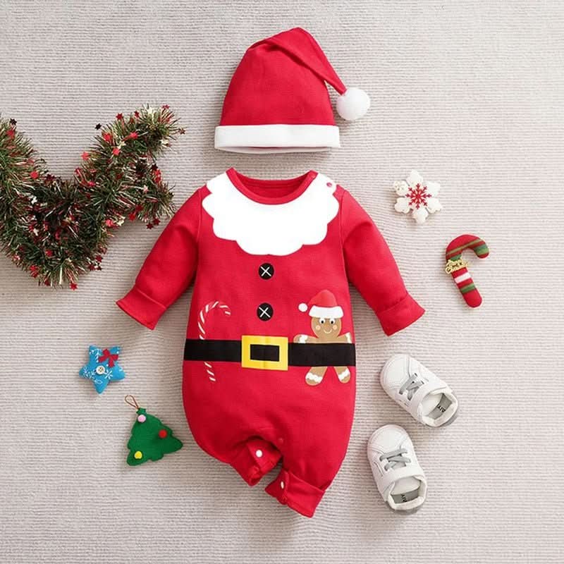 Festive Soft Cotton Christmas Romper for Baby's First Celebration