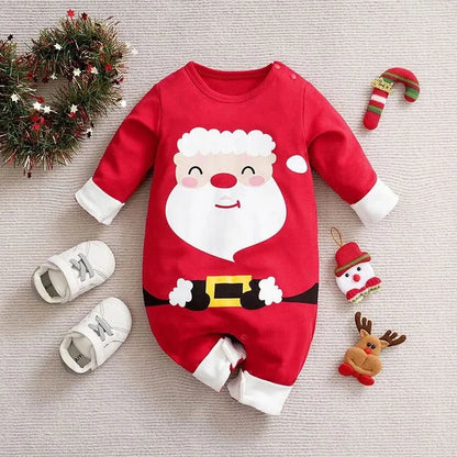 Festive Soft Cotton Christmas Romper for Baby's First Celebration