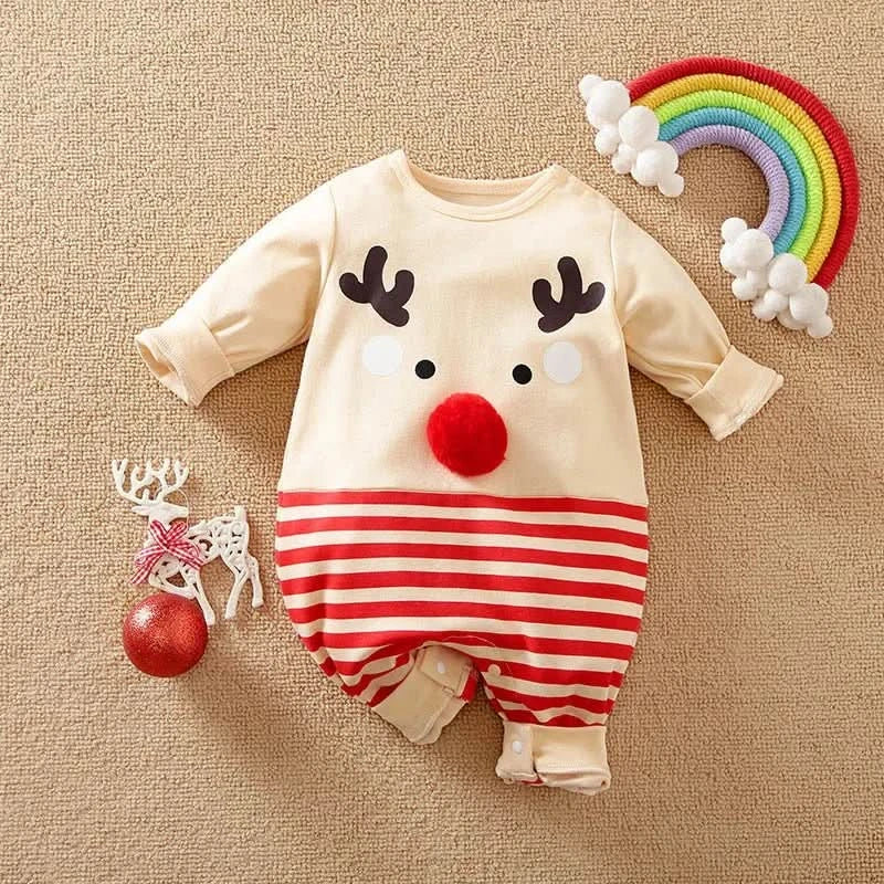Festive Soft Cotton Christmas Romper for Baby's First Celebration