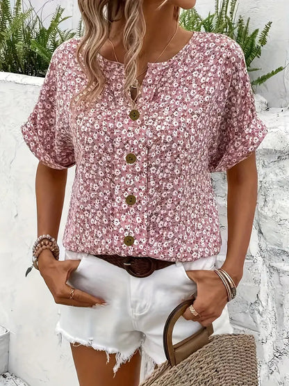 Image of Fiona | Women's Button-Down Floral Blouse