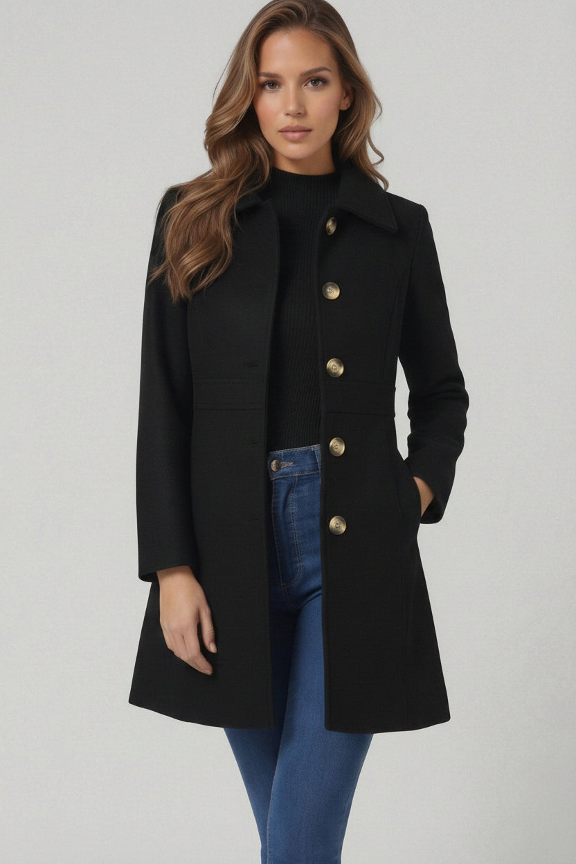 Fitted A-Line Coat - Cecile