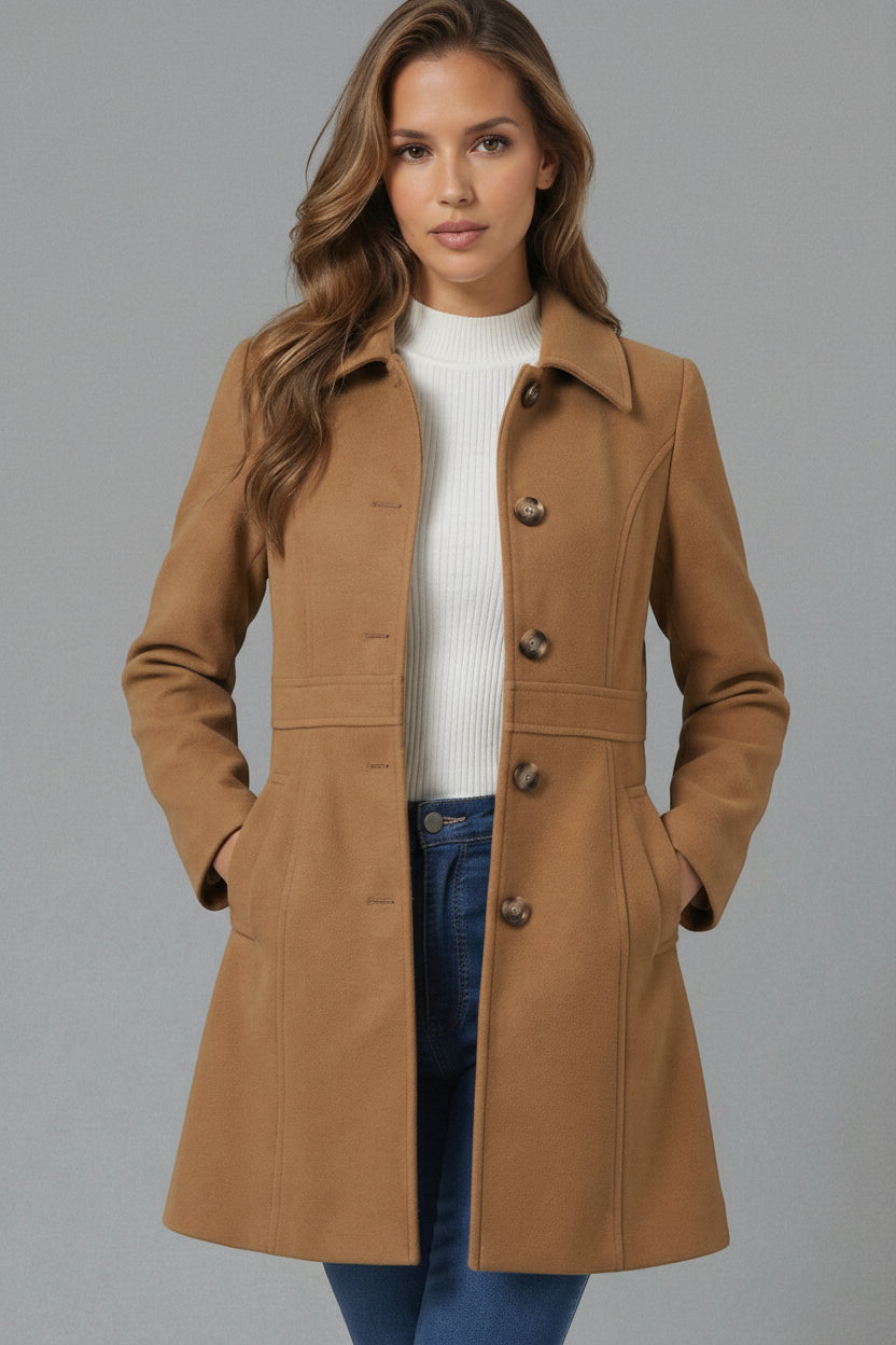 Fitted A-Line Coat - Cecile