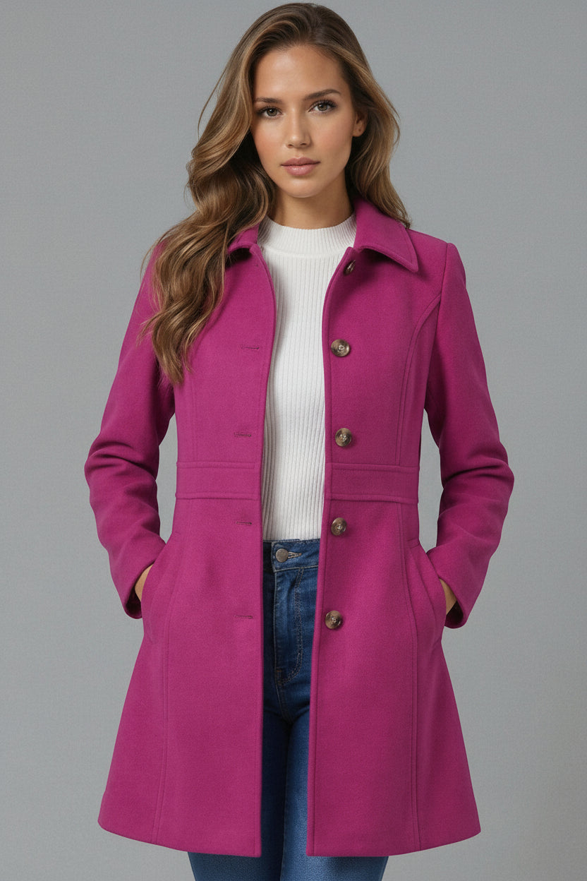 Fitted A-Line Coat - Cecile