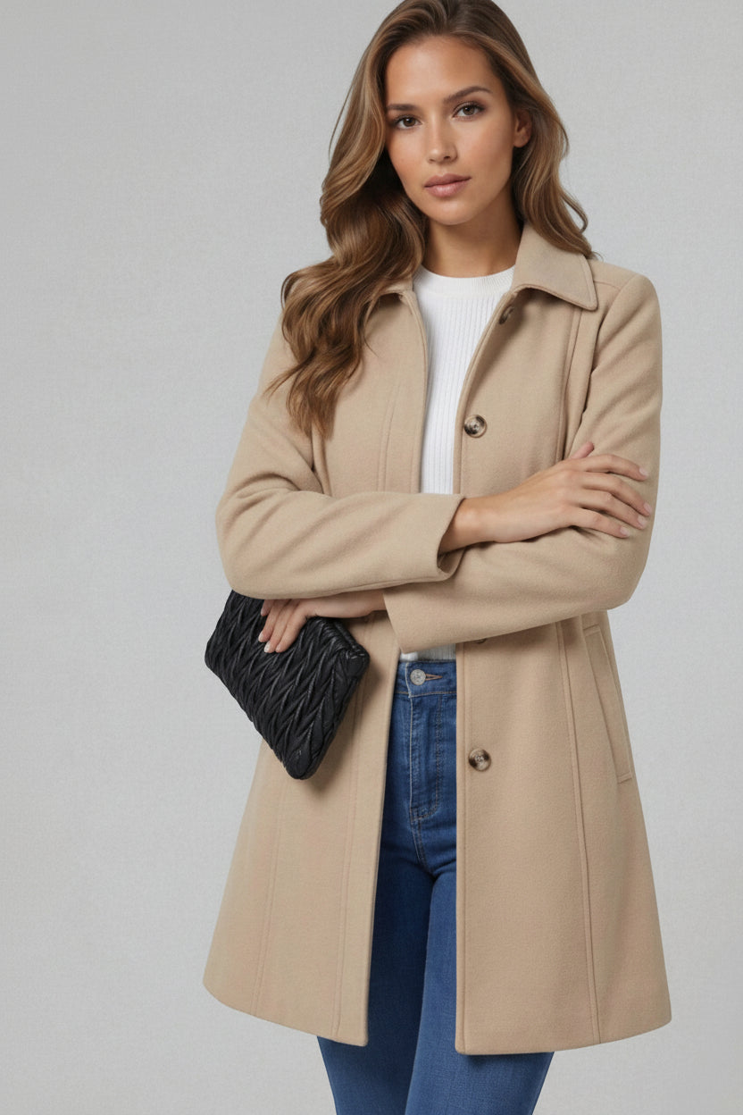 Fitted A-Line Coat - Cecile