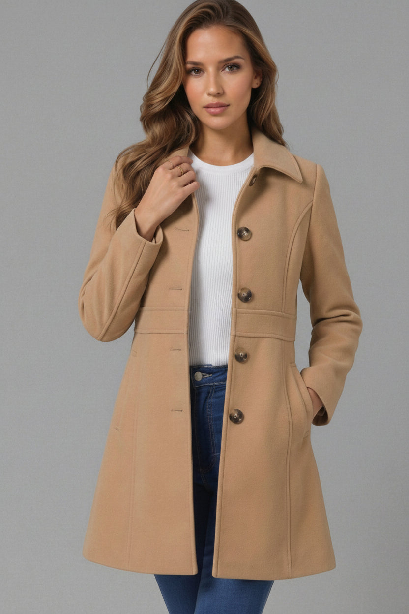 Fitted A-Line Coat - Cecile
