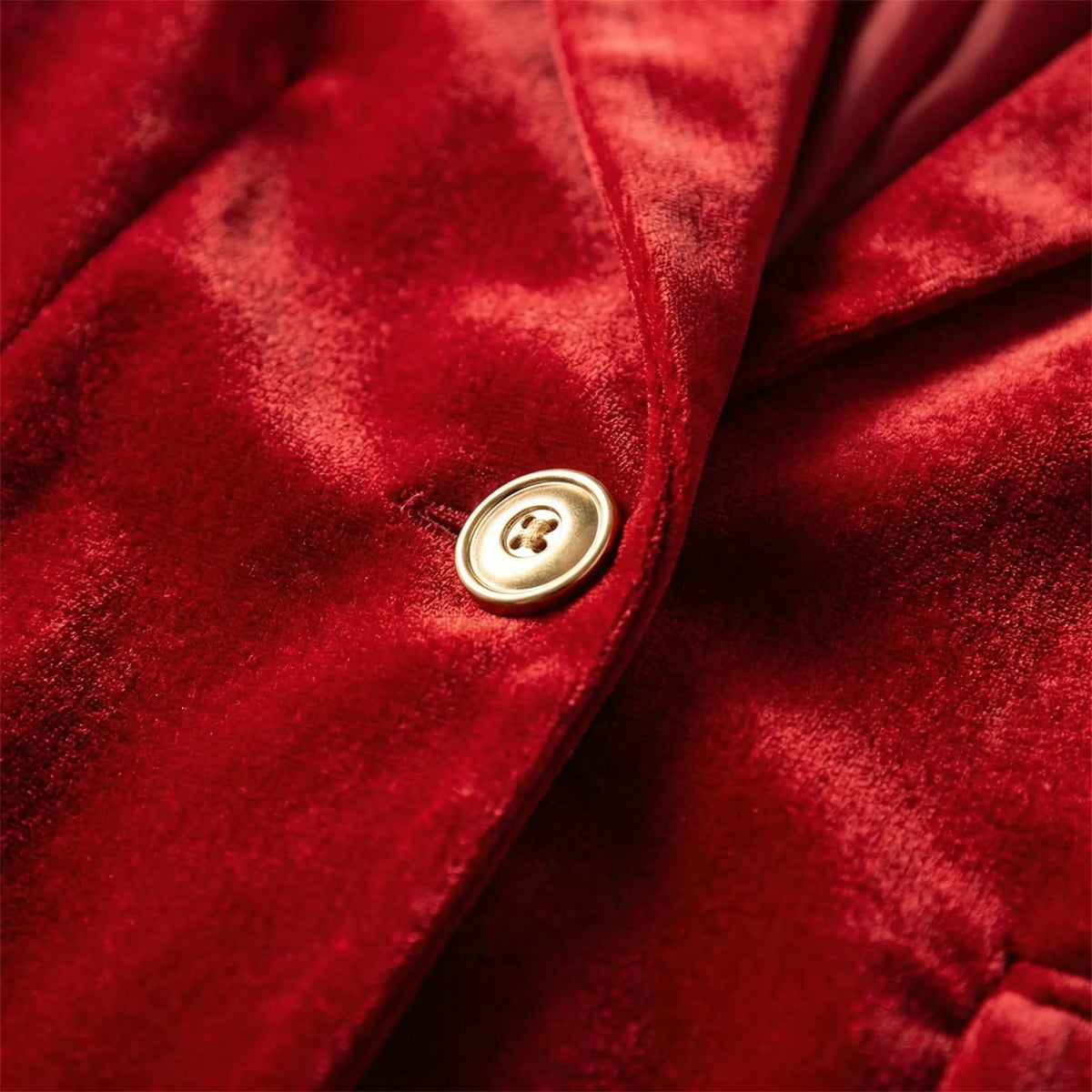 Fitted Velvet Blazer with Gold Buttons