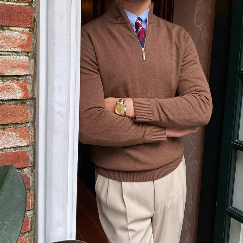 Freddie | Men's Quarter Zip Sweater - Image 1