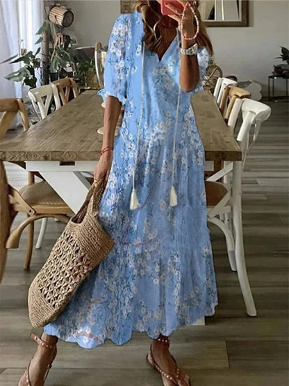 Image of Gale | Women's V-Neck Midi Dress