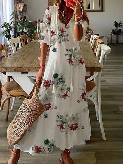 Image of Gale | Women's V-Neck Midi Dress