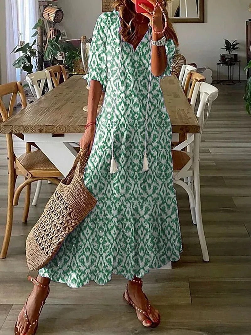 Image of Gale | Women's V-Neck Midi Dress