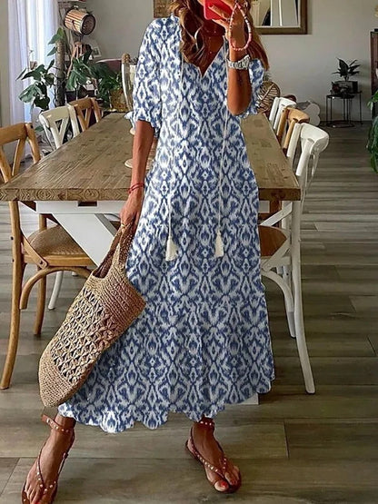 Image of Gale | Women's V-Neck Midi Dress