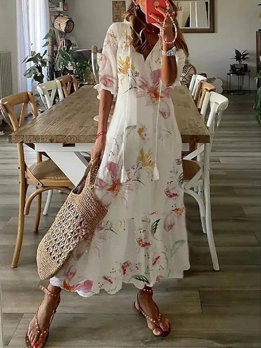 Image of Gale | Women's V-Neck Midi Dress