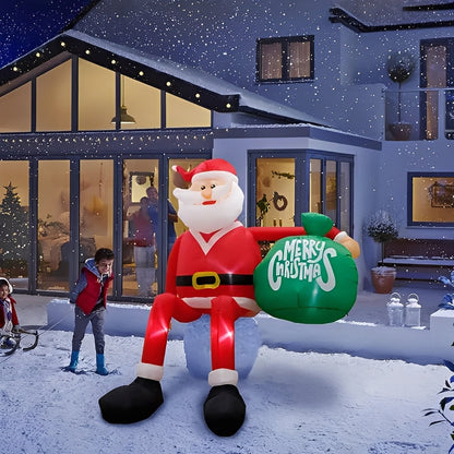 Giant LED Inflatable Climbing Santa Outdoor Christmas Decoration