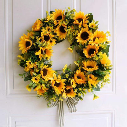 Gold Artificial Sunflower Wreath