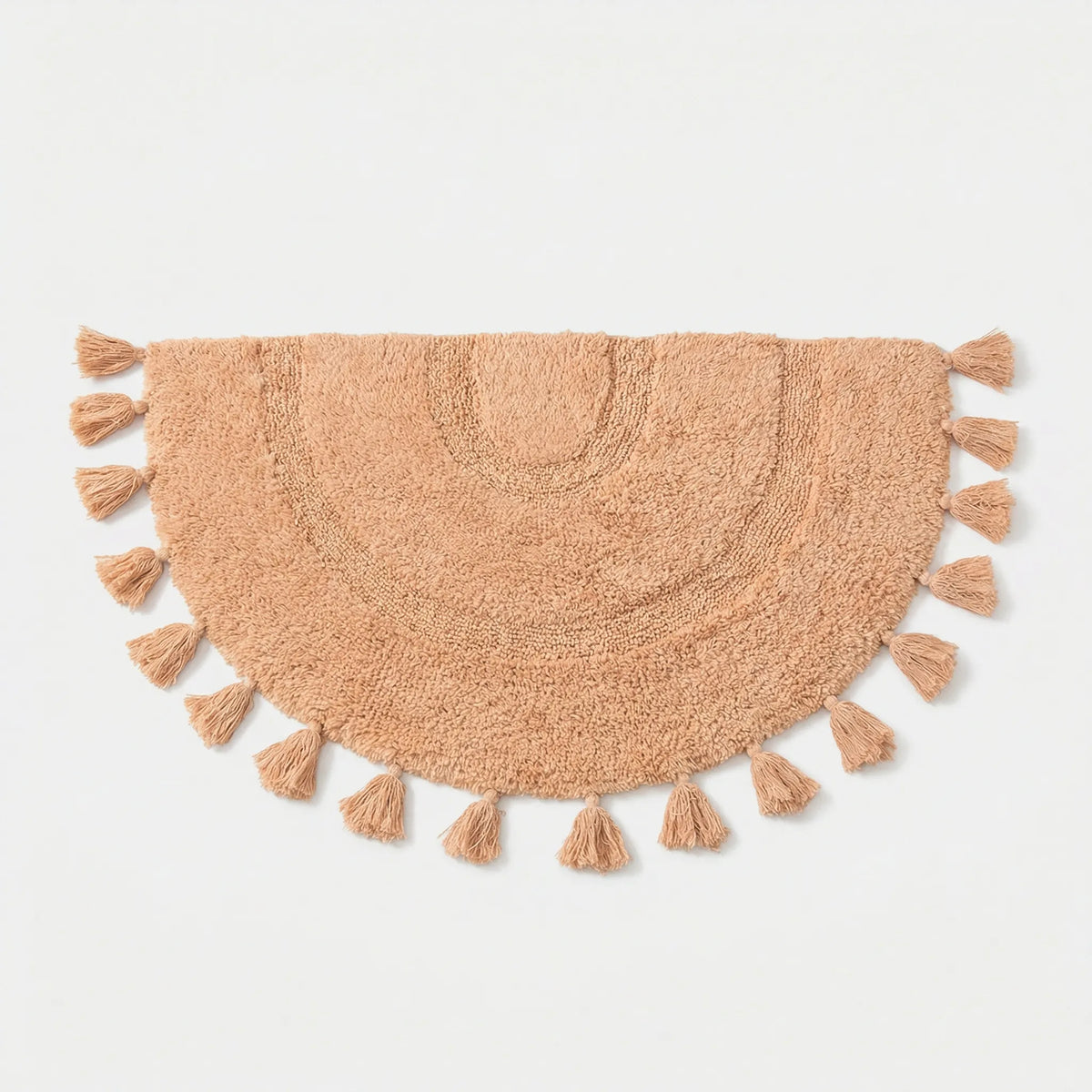 Half-Circle Fringed Rug