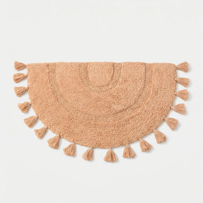 Half-Circle Fringed Rug
