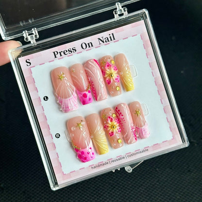 Handmade Floral Press-On Nails