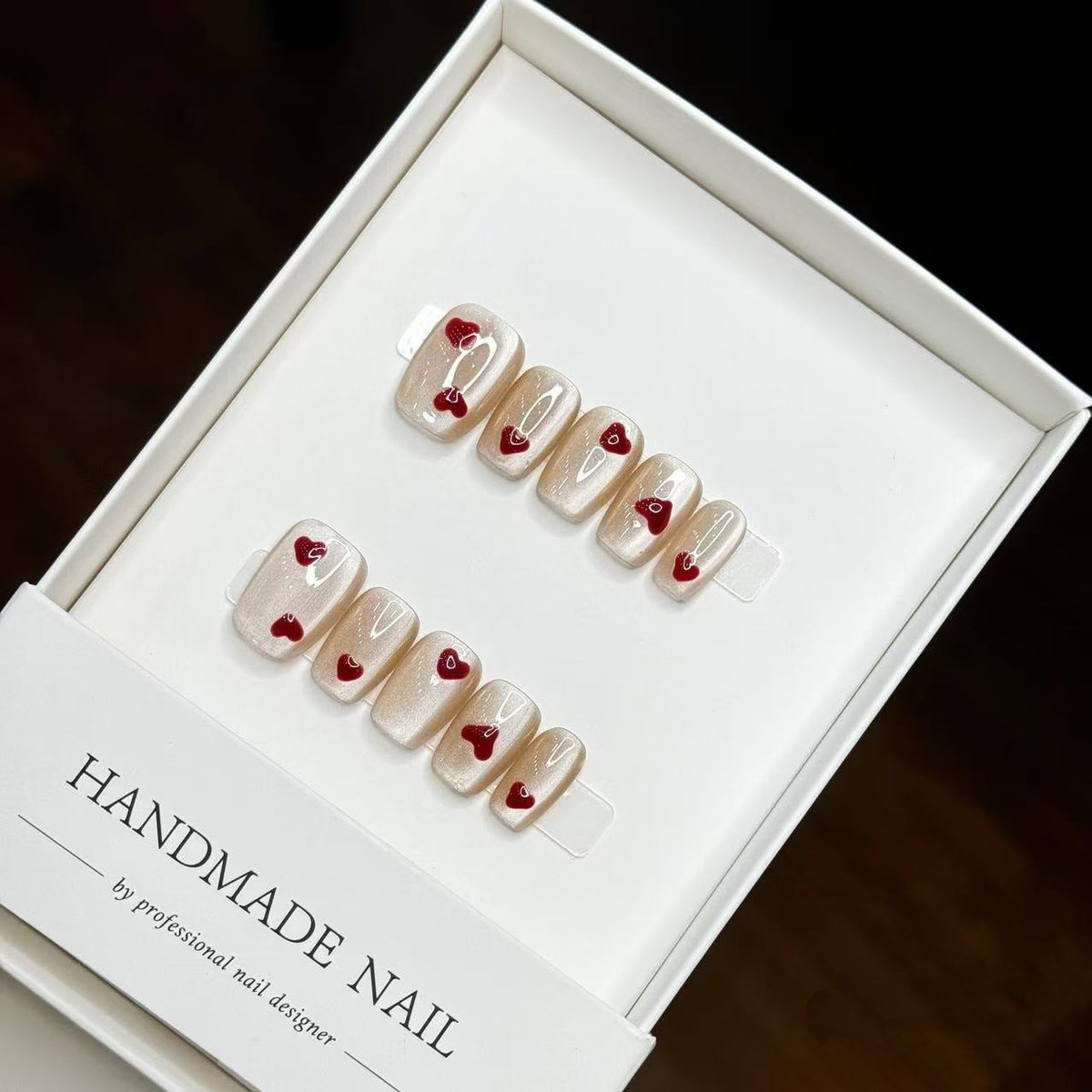 Handmade Heart Design Press-On Nails