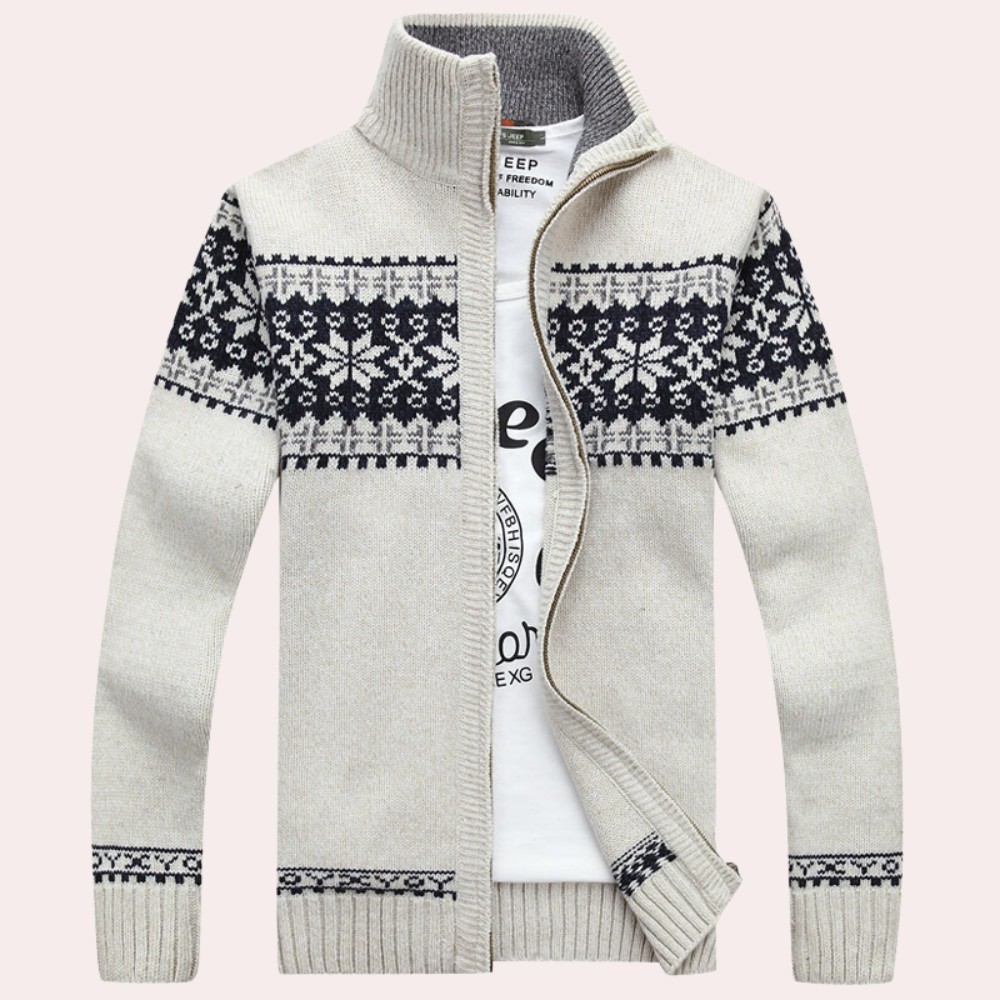 Harald | Men's Patterned Full-Zip Cardigan
