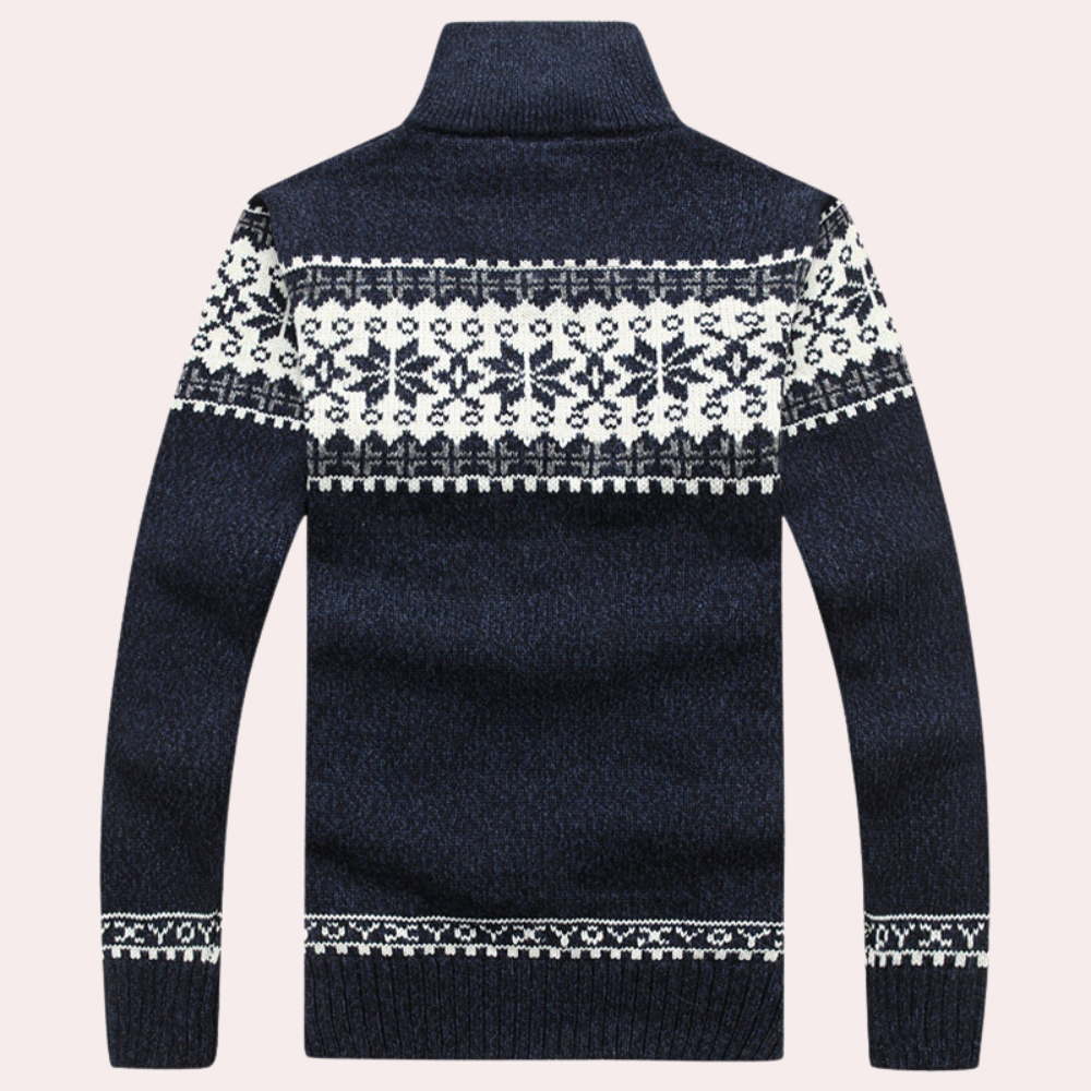 Harald | Men's Patterned Full-Zip Cardigan