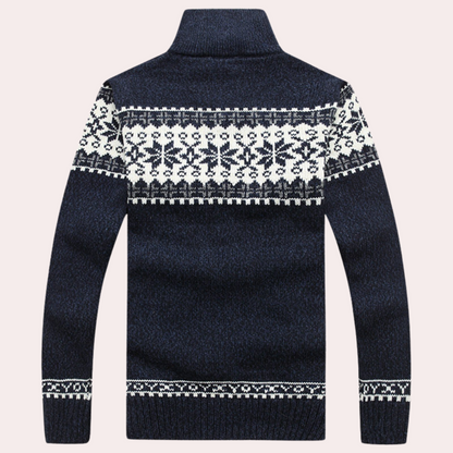 Harald | Men's Patterned Full-Zip Cardigan