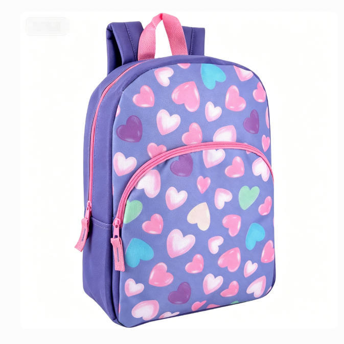 Heart Print School Backpack