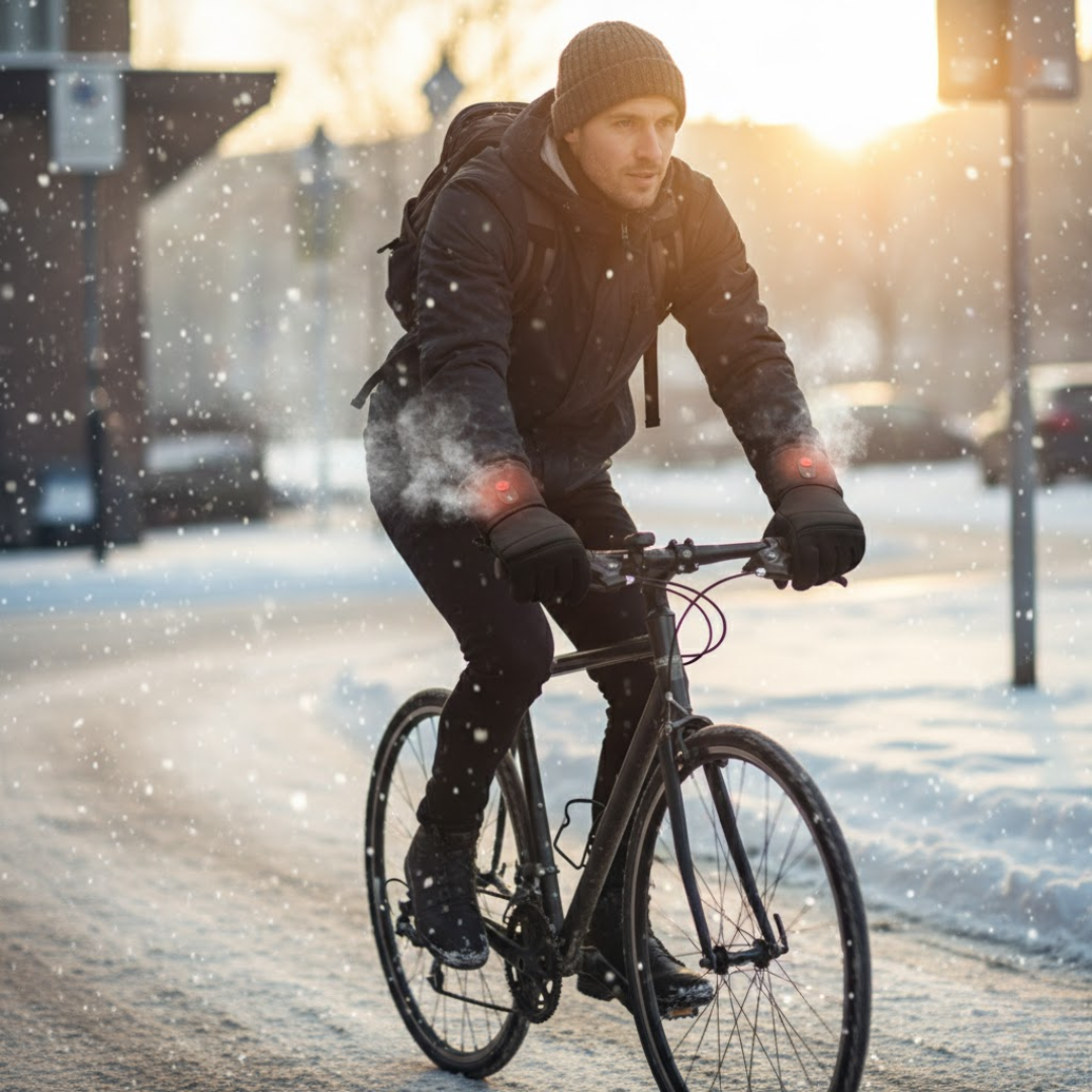 Heated Winter Gloves with USB Heating & Touchscreen – Windproof for Cycling & Work