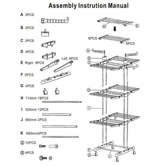 Heavy-Duty Foldable Rolling Clothes Rack