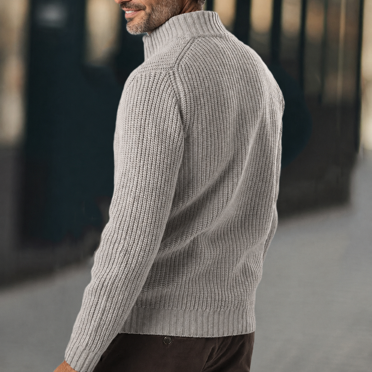 Henry | Men's Zip-Up Ribbed Knit Sweater - Image 1