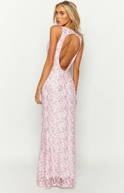 Piper | Elegant Sleeveless Wedding Dress with Floral Design for Women - Image 5