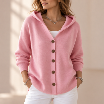 Hooded A-Line Knit Cardigan