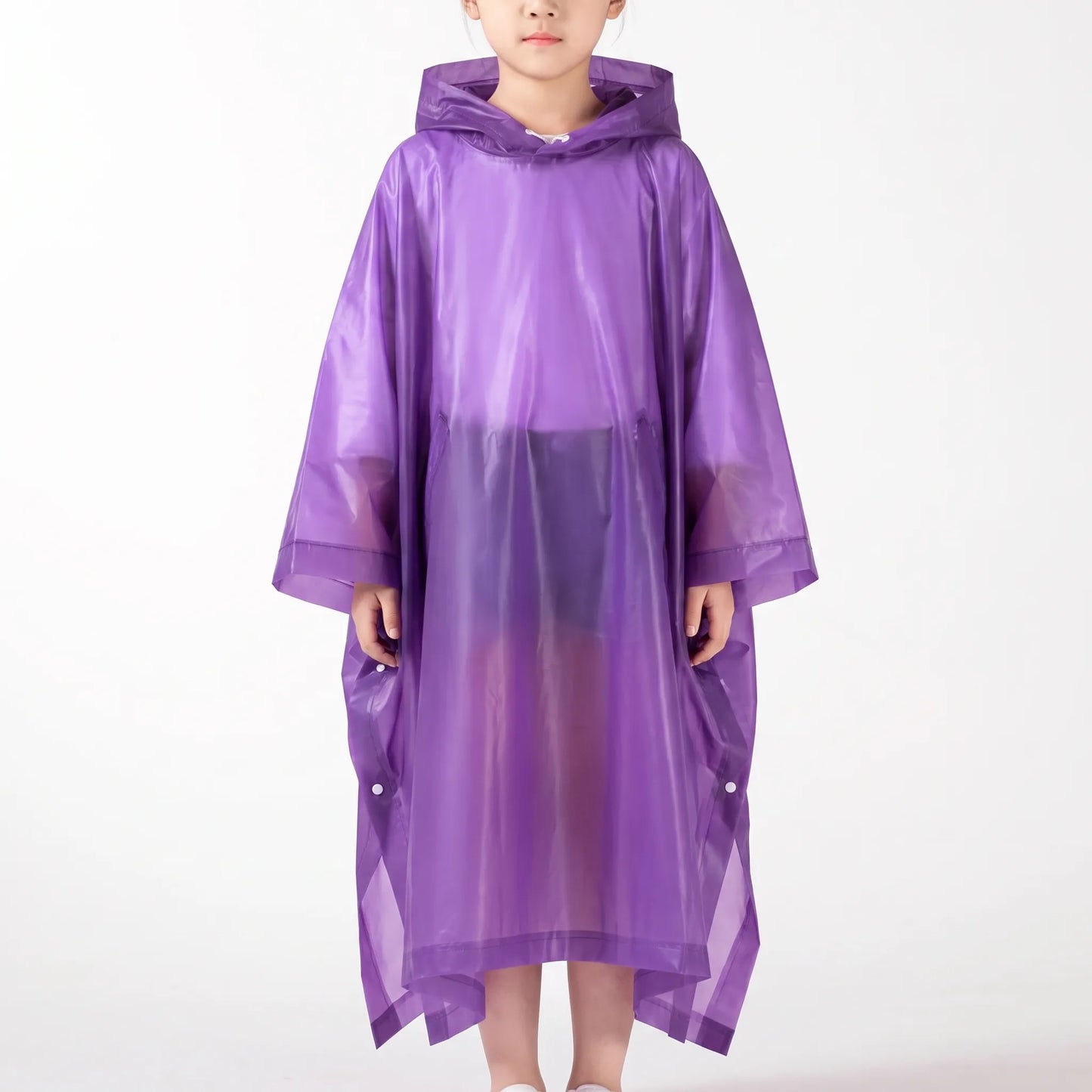 Hooded Kids Pullover Rain Poncho
