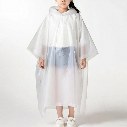 Hooded Kids Pullover Rain Poncho
