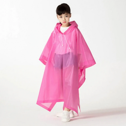 Hooded Kids Pullover Rain Poncho