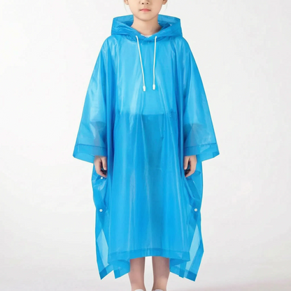 Hooded Kids Pullover Rain Poncho
