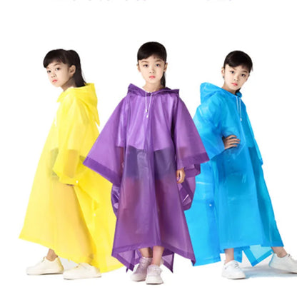Hooded Kids Pullover Rain Poncho