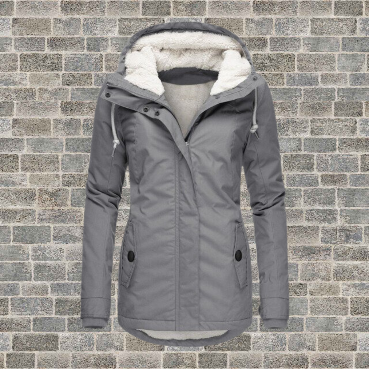Hooded Plissé Cotton Winter Coat