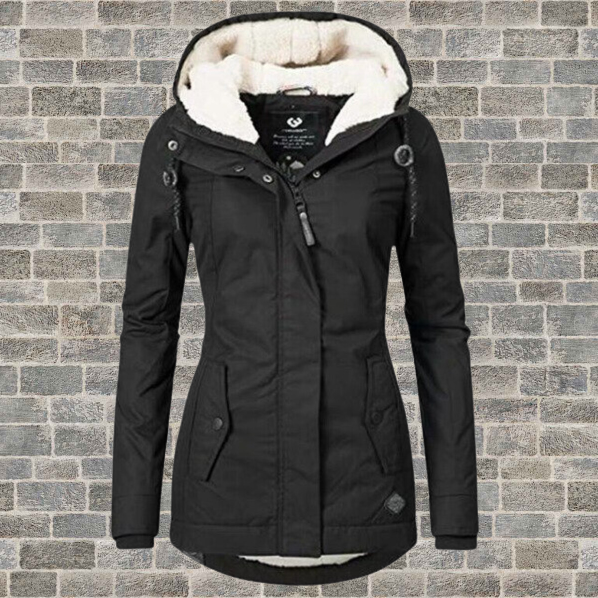 Hooded Plissé Cotton Winter Coat
