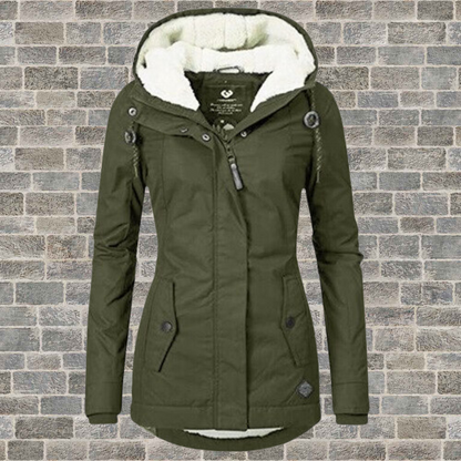 Hooded Plissé Cotton Winter Coat