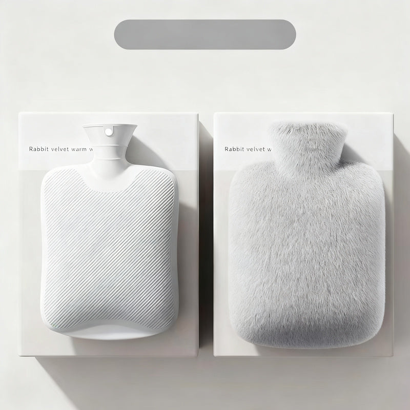 Hot Water Bottle with Optional Plush Cover, 500–2000 ml