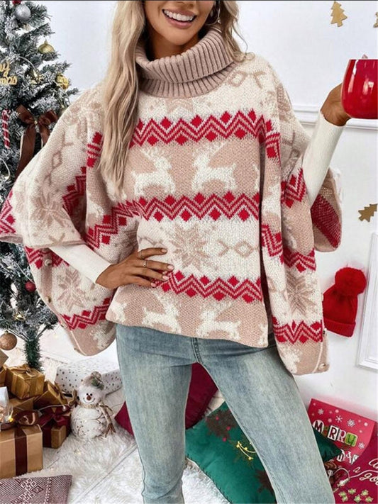 Serena | Women's Oversized Turtleneck Poncho Sweater - Image 1
