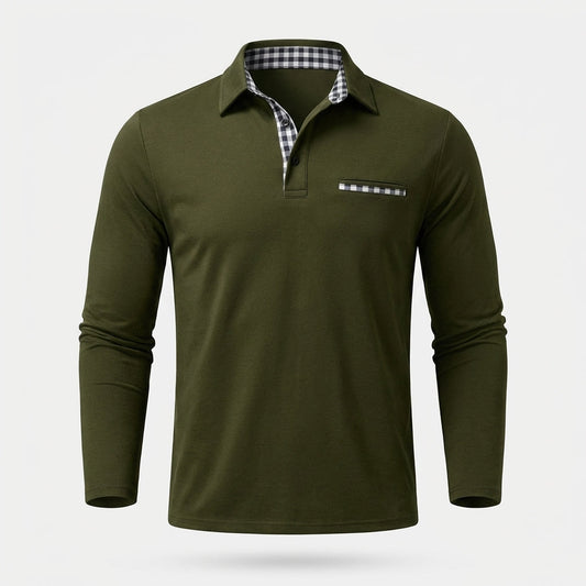 Image of Jamison | Men's Long Sleeve Button-Down Polo Shirt