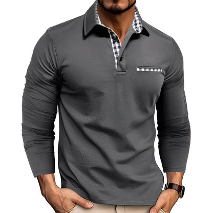 Image of Jamison | Men's Long Sleeve Button-Down Polo Shirt