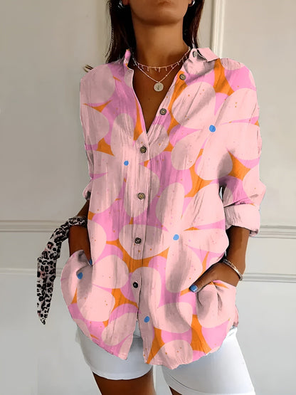 Image of Janet | Women's Button-Down Printed Blouse