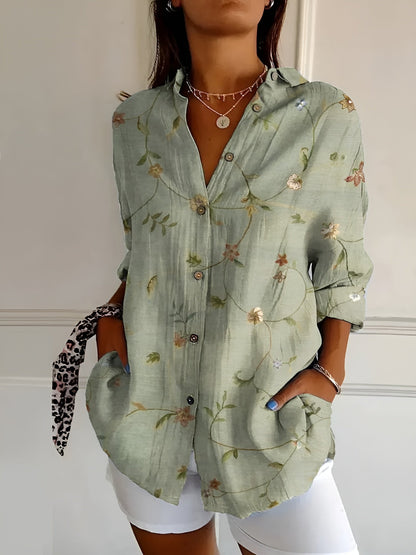 Image of Janet | Women's Button-Down Printed Blouse