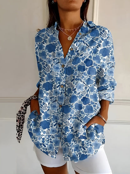 Image of Janet | Women's Button-Down Printed Blouse