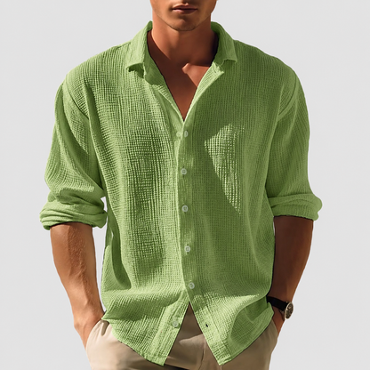 Jayden | Men's Casual Cotton Waffle Shirt with Long Sleeves - Image 1