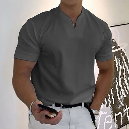 Image of Jed | Men's Band Collar Pocket T-Shirt